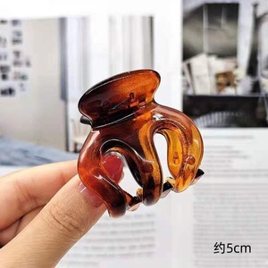 Mini pince à cheveux citrouille de 5 cm, transparente, couleur unie, géométrique, pour la moitié des cheveux, accessoires capillaires - Product Image 6