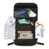 Dompet Organizer leher Travel kustom tempat RFID memblokir paspor kantong leher perjalanan untuk pria dan wanita untuk menjaga dokumen aman