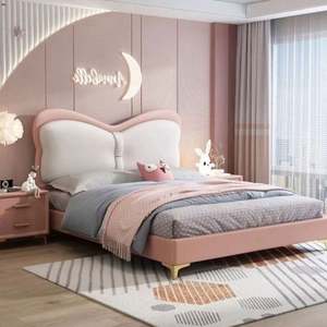 Princess Kids <b>Bed</b> Modern Minimalist Upholstered <b>Single</b> <b>Bed</b> for <b>Girls</b> Youth Bedroom Chic Design - Product Image 4