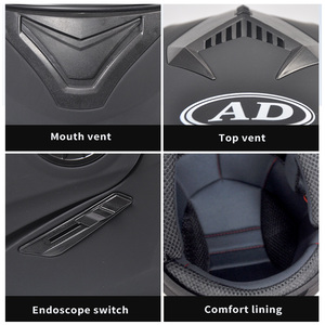 デュアルレンズレーシングADヘルメットフリップアップダブルバイザー付きフルグラフィックABS素材新状態オートバイヘルメット - Product Image 3