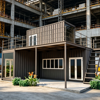 Maison conteneur préfabriquée ignifuge et isolée thermiquement, unité mobile assemblée pour dortoir de personnel sur site, logement temporaire de travail