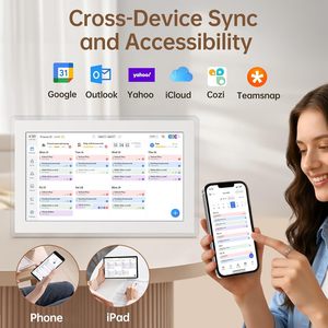 <span class=keywords><strong>Calendario</strong></span> Digital de Pared con Pantalla Táctil de 15.6 Pulgadas HD, Organizador de Tareas, Planificador de Comidas, Marco de Fotos Integrado, Soporte de Escritorio, Recambios (Blanco) - Product Image 2