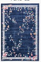Dunkelblauer Blumen-Teppich nach Maß, Kunstvoller Bunter Wohnzimmerteppich