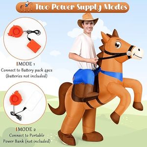 Costume de cheval <span class=keywords><strong>gonflable</strong></span> pour adultes, unisexe, cosplay, <span class=keywords><strong>cowboy</strong></span>, fête d'Halloween, performance - Product Image 4