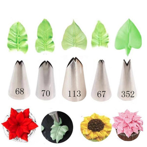 Vente directe d'usine de kits de 5 douilles à pâtisserie en acier inoxydable 304 pour gâteaux, crèmes et pâtisseries. - Product Image 2
