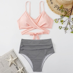 ชุดว่ายน้ำบิกินี่สองชิ้นสุดหรูจากโรงงานสำหรับผู้หญิง ชุดชายหาดแบบดันทรง ลายเสือดาว ลายสก็อต ลายเพสลีย์ - Product Image 2