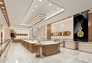 تصميم متجر المجوهرات الراقية تصميم داخلي أثاث فاخر مخصص تصميم صالة عرض المجوهرات - Product Image 5