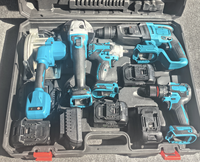 Kit combiné d'outils électriques sans fil au lithium 20V avec moteur sans balais, marteau électrique, meuleuse d'angle, clé à chocs, scie circulaire, mallette de transport OEM