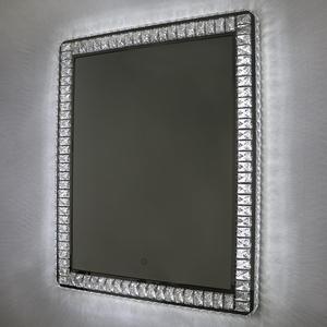 Miroir de maquillage LED moderne en acier inoxydable avec écran tactile, éclairage cristallin, fixation murale pour hôtel et salle de bain - Product Image 6