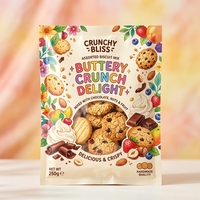 Kemasan Kue Segel Panas Cetak Kustom Tiga Sisi dengan Jendela Transparan, Pouch Komposit Food Grade untuk Mentega, Biskuit, Kue, Kemasan Retail