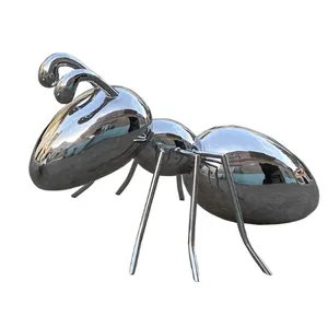Escultura de hormiga de acero inoxidable K429, estatua de animal de metal personalizada, escultura moderna para decoración al aire libre