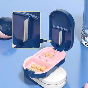 Cortador de Pastillas Portátil con Caja de Almacenamiento, Triturador de Pastillas, Divisor de Pastillas Ajustable, Cuchilla de Corte de Acero Inoxidable - Product Image 2