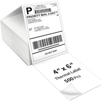 Etiquetas de Envío Térmicas Directas en Formato Fanfold 4x6, 100x150mm, Libres de BPA, Etiqueta de Envío con Código de Barras para Zebra, UPS, FedEx, Comercio Electrónico