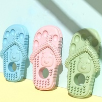Distributeur interactif de friandises pour animaux de compagnie, brosse à dents pour soins dentaires, jouet à mâcher pour molaires, jouet amusant en forme de tongs pour chien