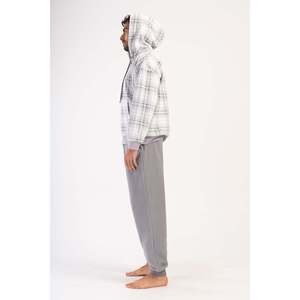 Conjunto de Sudadera con Capucha y Cremallera para Hombre, Manga Larga con Hombros Caídos, Bolsillos Canguro y Puños - Product Image 2