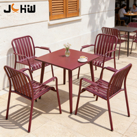 Chaise de salle à manger d'extérieur en aluminium durable pour restaurant, café, bistrot, mobilier de patio commercial extérieur Foshan