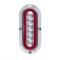 Feu arrière ovale LED de 6 pouces à montage en surface avec réflecteur, STOP/FEU ARRIÈRE/CLIGNOTANT, pour camion et remorque, conforme aux normes SAE/DOT/FMVSS108