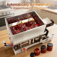 Machine de remplissage semi-automatique pour sauce chili, avec trémie de mélange 50L et remplisseur pneumatique pour Ketchup, Confiture, Miel, Beurre de cacahuète
