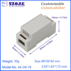 SZOMK plastik muhafaza AK-<span class=keywords><strong>DR</strong></span>-79 89*36*44mm elektronik enstrüman muhafazaları din ray muhafazası terminal bloğu ile - Product Image 4