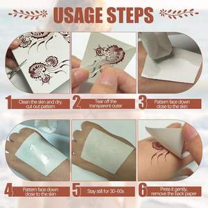 Tatouages temporaires au henné pour adultes autocollants de tatouage au henné imperméables pour les mains <span class=keywords><strong>dentelle</strong></span> <span class=keywords><strong>Mandala</strong></span> fleur motif Art corporel grand - Product Image 5