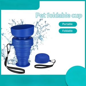 ขวดน้ำพกพาสำหรับสุนัขแบบพับได้อเนกประสงค์ ป้องกันการรั่วซึม ผลิตจากซิลิโคนเกรดอาหาร ใช้เป็นที่ให้น้ำและอาหารสุนัข - Product Image 2