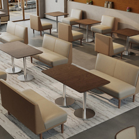 HUALIN Style moderne Hôtel Café Thème Restaurant Bar Restaurant Table à manger en bois massif Chaise Canapé Combinaison