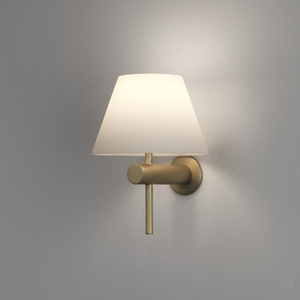 Lampe murale en fer laqué laiton mat de nouvelle conception avec abat-jour blanc en forme de cône - Product Image 2