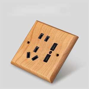 Interruptor de palanca de madera maciza Vintage estándar de la UE cargador de enchufe de latón corriente nominal para Reino Unido Sudáfrica China - Product Image 4