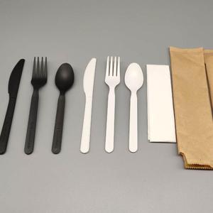 Plastic Cutlery Plastic Cutlery Set 7 Inch GreenWorks Utensils CPLA Plastic Wrapped Cutlery Biodegradable Plastic Utensils Dinnerware Set