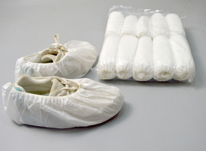 Penutup sepatu kaki baja anti-selip cetak tebal sekali pakai dengan penutup pita elastis PP tanpa anyaman - Product Image 6