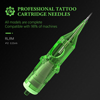 Cartouches d'aiguilles de tatouage TREX FINEST Green 20 pièces 0,35 mm 1RL 3RL 5RL 7RL 14RL RL Round Liner 5RM 7RM 9RM 15RM RM Curved Magnum