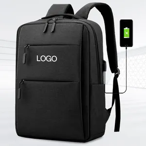 2024 New fashion computer men anti theft water resistant travel business usb polyester bagpack laptop back bag pack backpack
