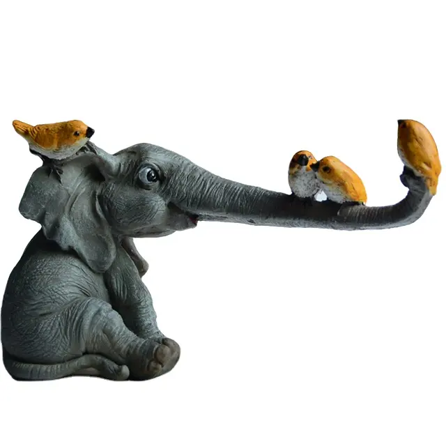 تمثال عائلة فيل مخصص للحديقة بزخارف حيوانات