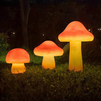 Lumière LED d'extérieur en forme de feuille de champignon pour Halloween et Thanksgiving, étanche IP65, rouge/jaune, pour cours, parcs et zones paysagères