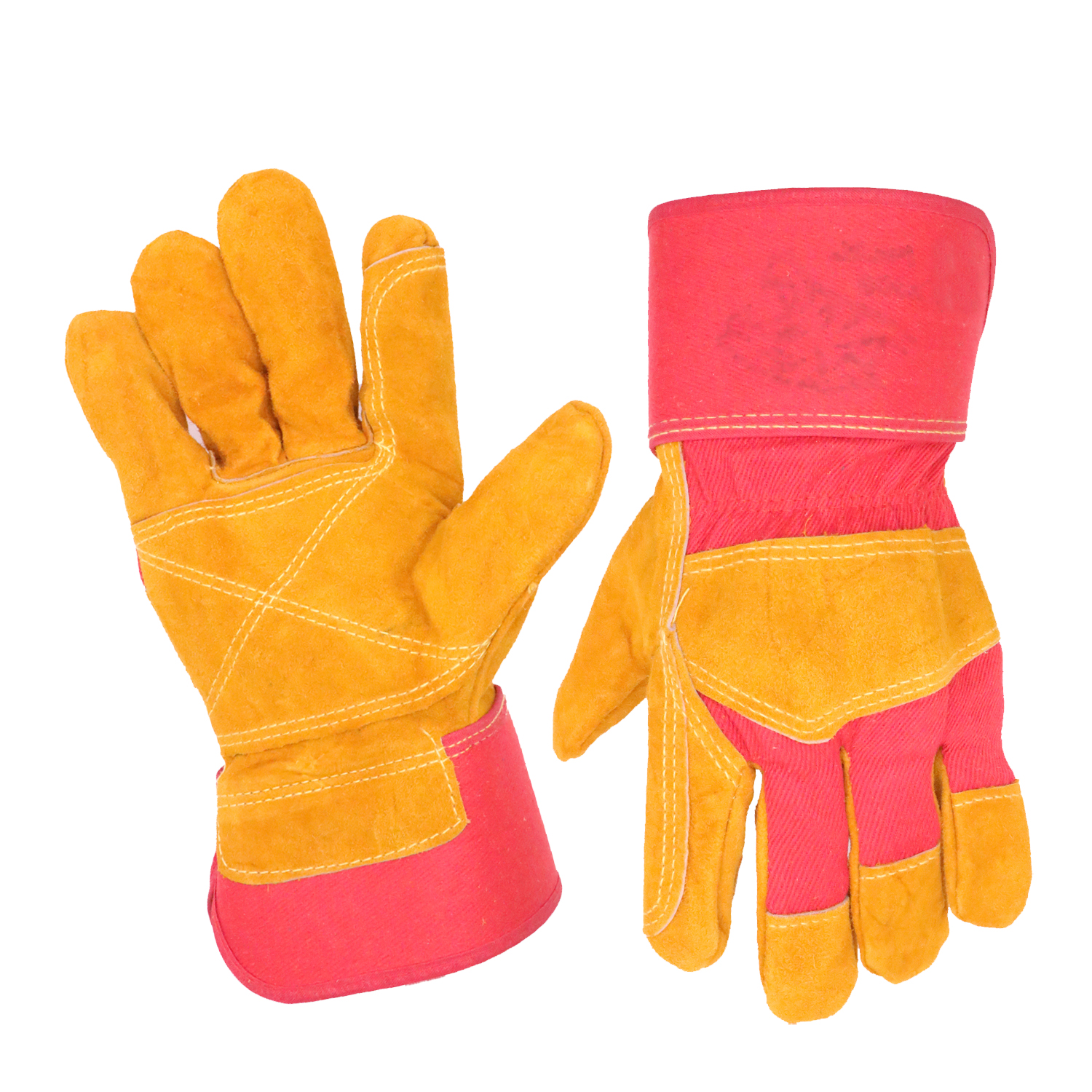 Перчатки HANDLANDY из спилка и воловьей кожи, зимние рабочие хлопковые перчатки, Прорезиненные защитные перчатки