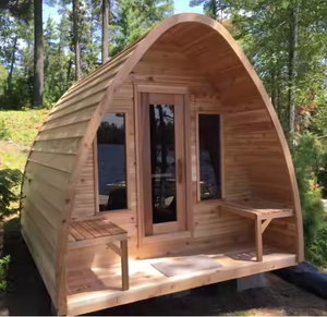 ห้องซาวน่าทำจากไม้สำหรับอบไอน้ำกลางแจ้งแบบดั้งเดิมพร้อมเครื่องทำความร้อนจากฮาเวียแฟชั่นสุดหรู - Product Image 6