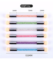 Kit de Palette d'Art Ongulaire en Résine SQULIGT, Éponges Dégradées pour Gel UV, Stylos, Pinceaux Double Tête, 4 Têtes de Remplacement - Outils de Manucure DIY