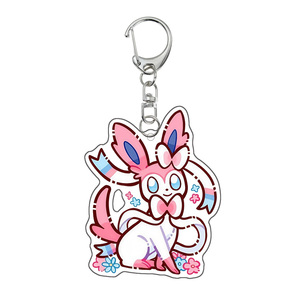 Llavero de anime Pokémon Flareon <span class=keywords><strong>Glaceon</strong></span> Umbreon Jolteon Espeon Sylveon <span class=keywords><strong>Vaporeon</strong></span>, colgante creativo de acrílico con diseño de dibujos animados, regalo - Product Image 5