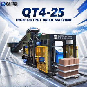 QT4-25 Machine à briques hydrauliques entièrement automatique à commande PLC, à moteur, haute production, pour briques en béton, machine à briques à haut rendement - Product Image 1