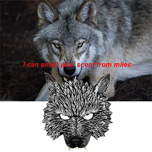 PU Wolf Mask <strong>Halloween</strong> Half Face <strong>Werewolf</strong> Mask Animal Masquerade Mask for Cosplay <strong>Costume</strong> - Product Image 4