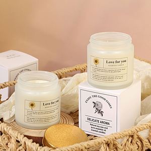 Vela Aromática de Cera de Soya en Frasco de Vidrio Esmerilado de Lujo, Sin Humo, Regalo para San Valentín, Días Festivos, Apartamento, Baño, Hogar - Product Image 3