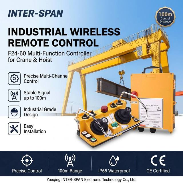 1 Transmitter + 1 Receiver F24-60 Crane 220/380V Plastic Anti-Shock 4-Button Original Wireless Industrial Remote Controller for