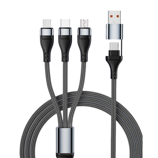 PD 100W 2 in 3 USB Type-C Multi-function USB Braided Fast Charging Cable for I Phone Fast Charger Cable