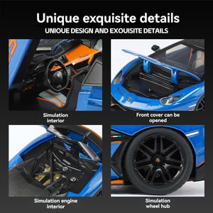 Coche de Metal a Escala 1:32 con Licencia Original, Lambor <span class=keywords><strong>SVJ63</strong></span> con Sonido y Luz, Puertas Abatibles, Modelo de Coche de Aleación, Juguete de Exhibición - Product Image 4