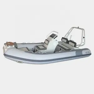Barco inflável para oceano esportivo Hypalon 390 Rhib 18ft Orca Preto alumínio rígido