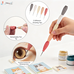 Stylos à pointe détachable colorés en gros, 5 en 1, pour <span class=keywords><strong>collage</strong></span>, pointillage <span class=keywords><strong>et</strong></span> contour, pour la peinture numérique à l'huile DIY - Product Image 2
