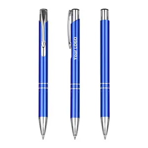 High Quality Hot Metal Press Multiple Color Options Ballpoint Pen With Print Branded Logo