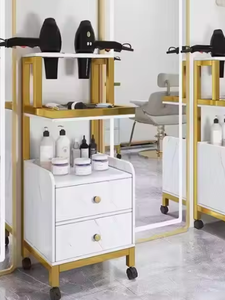 รถเข็นจัดเก็บอุปกรณ์ทำผมยอดนิยม เฟอร์นิเจอร์ร้านเสริมสวย รถเข็นโลหะสำหรับร้านเสริมสวย - Product Image 6