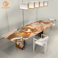Ensemble de table à manger rectangulaire moderne de luxe 4 places 6 8 Meubles de salle à manger Ensemble de table à manger Plateau en marbre