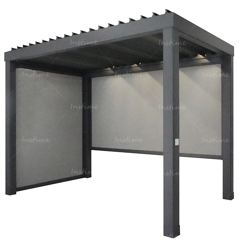 Cubierta eléctrica para patio Instime, persiana de aluminio para exteriores, cenador con persianas laterales, pérgola moderna personalizada